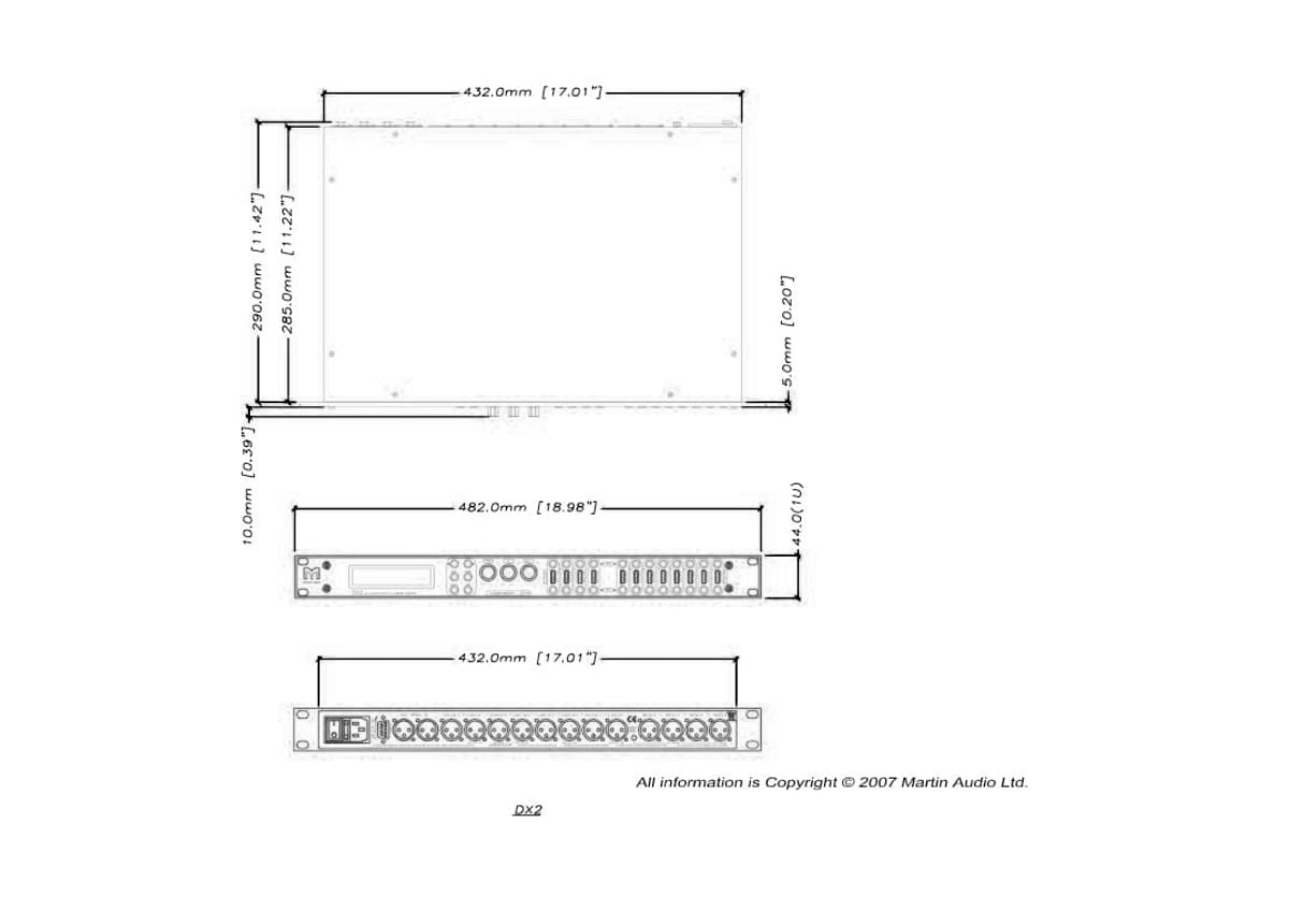 Martin AudioDX2 Tech Drawing